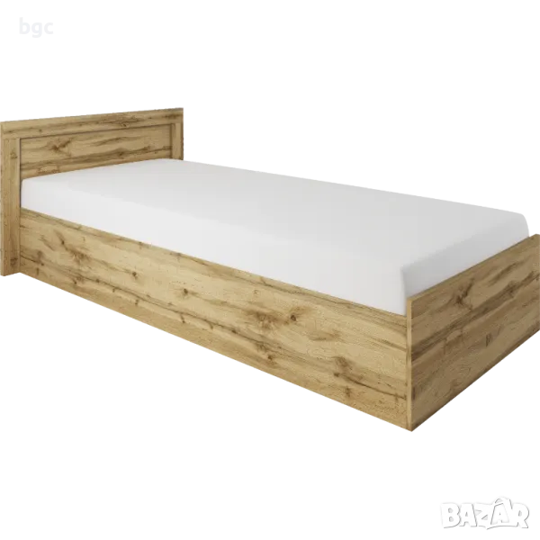 Легло Irim Kristofer, 90x200 см, Подматрачна рамка, Цвят Дъб Дакота - 24 МЕСЕЦА ГАРАНЦИЯ, снимка 1