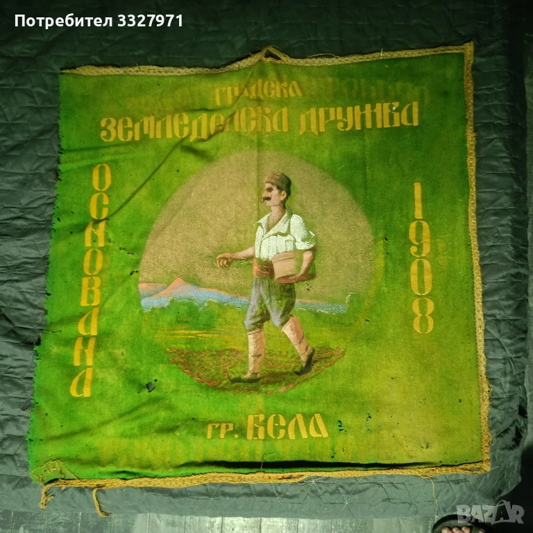 Знаме на БЗНС от 1908 година, снимка 1