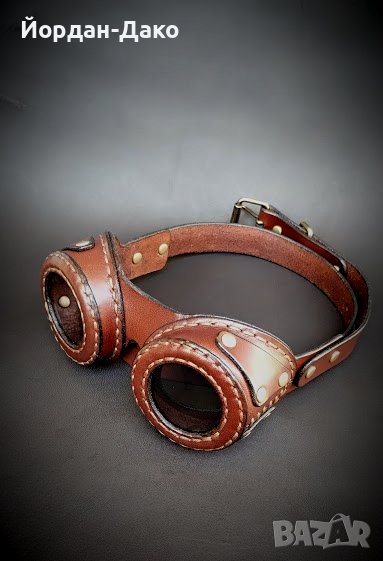 Очила стиймпънк от естествена кожа, снимка 1