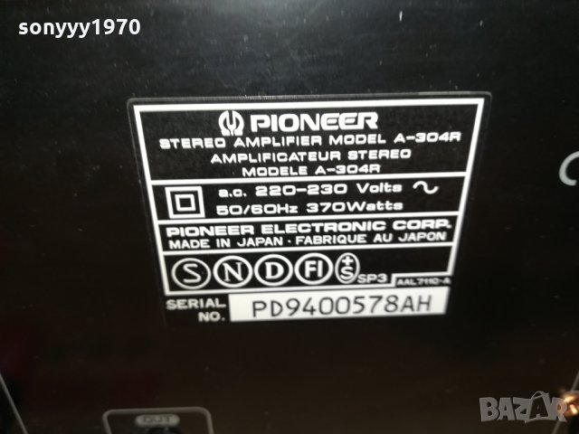PIONEER A-304R STEREO AMPLIFIER-ВНОС SWISS 1002222031, снимка 17 - Ресийвъри, усилватели, смесителни пултове - 35745975
