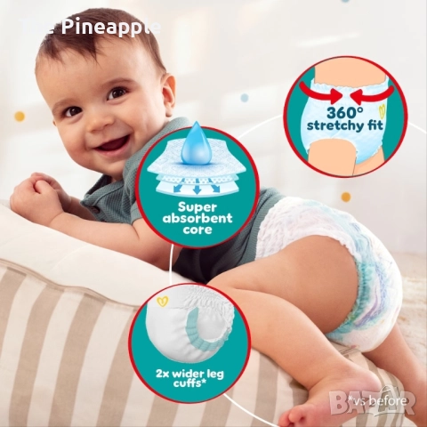 Английски памперси Pampers baby dry pants/гащички 9 ка /40бр в пакет, снимка 3 - Пелени, памперси - 52623952
