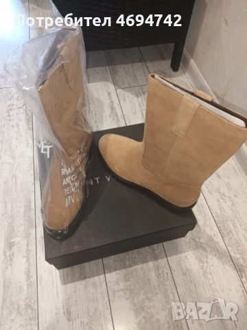 Велурени ботуши Mint Velvet Natural Hina 40 Размер, снимка 3 - Дамски боти - 52949910