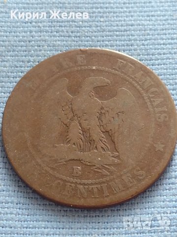 Рядка монета 10 сантима 1855г. Франция Наполеон трети за КОЛЕКЦИЯ 30252