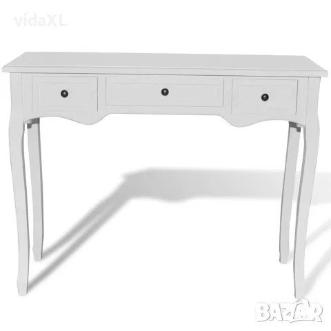 vidaXL Конзолна маса с 3 чекмеджета, бяла, снимка 5 - Маси - 56146300