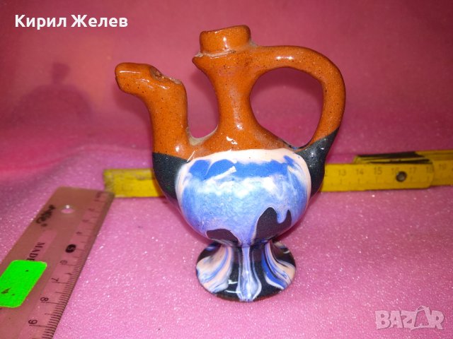 КЕРАМИЧНО БЪРДУЧЕ СВИРКА РЪЧНА МАЙСТОРСКА ИЗРАБОТКА ТРАДИЦИОНЕН ЕТНО СУВЕНИР ГЛЕДЖОСАНА ГЛИНА 42942, снимка 5 - Декорация за дома - 44297234