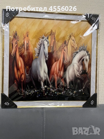 Продавам картина с коне, снимка 2 - Картини - 53729879