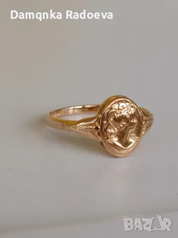СССР златен пръстен Камея проба 583, снимка 2 - Пръстени - 48028281