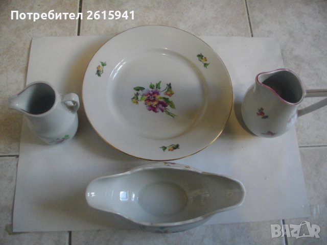 PORZELLAN-MADE IN BULGARIA-Ретро/Винтидж БГ Порцелан от СОЦА/Период НРБ-Китка-Нови Пазар, снимка 4 - Прибори за хранене, готвене и сервиране - 39215656