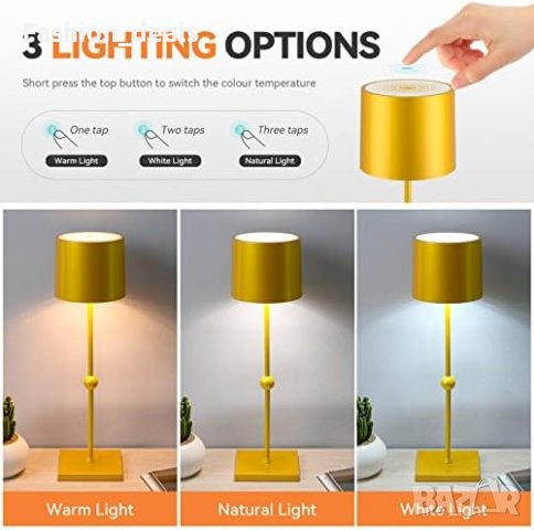 Нова Акумулаторна безжична настолна лампа, 5200mAh/3 цвята яркост, снимка 2 - Настолни лампи - 41667220