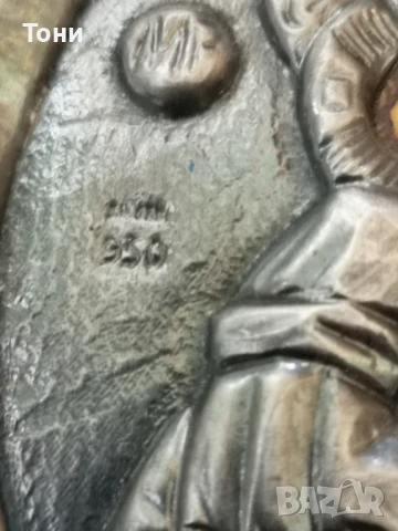Икона на Богородица. Сребро 950.Осветена., снимка 2 - Икони - 51158818