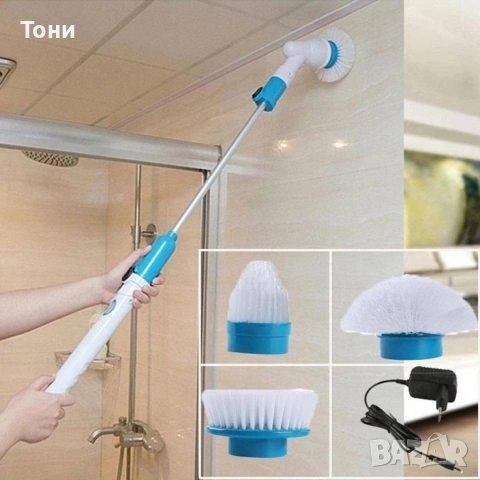 Електрическа четка за почистване на баня Spin scrubber/ Четката работи с акумулаторна батерия., снимка 13 - Друга електроника - 53502808