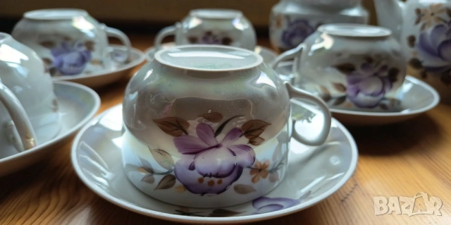 Винтидж порцеланов сервиз "Дружковка" (СССР, 1970-те) - безупречно състояние, снимка 3 - Сервизи - 53393336