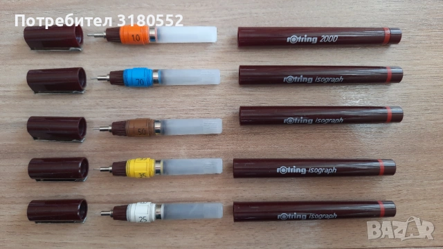 Рапидографи Rotring Isograf, снимка 5 - Ученически пособия, канцеларски материали - 53670414