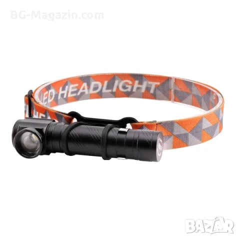 Мощен LED акумулаторен челник за глава 2в1 туристически лед фенер USB за риболов къмпинг палатка, снимка 13 - Къмпинг осветление - 50938502