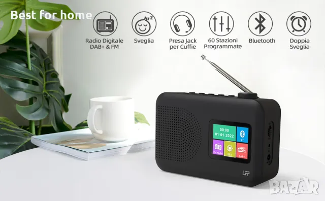 DAB Plus цифрово радио  с будилник с цветен дисплей и Bluetooth  LFF, снимка 3 - Радиокасетофони, транзистори - 50127414
