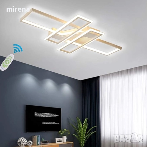 Модерен ЛЕД LED дизайнерски полилей, акрилен панел, дистанционно 214, снимка 2 - Полилеи - 51533420