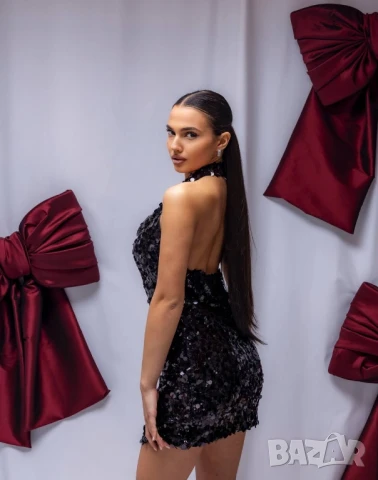 рокля с пайети , снимка 2 - Рокли - 51054074