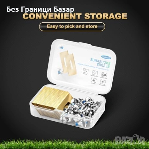 Нови 36 броя ножчета за робот косачка Husqvarna Gardena титаниеви + винтове, снимка 7 - Градинска техника - 53648135