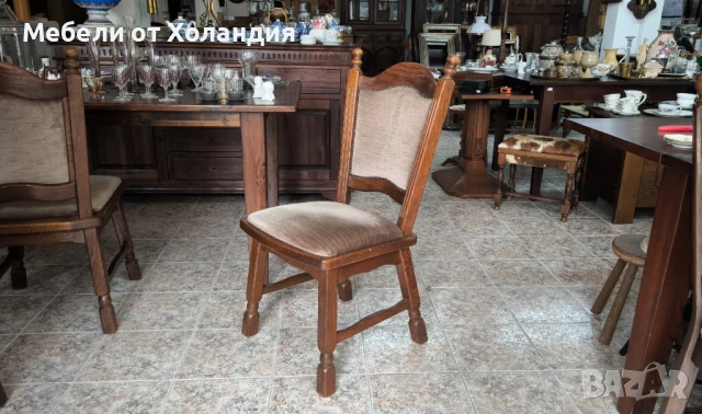 4 дъбови стола с дамаска, снимка 10 - Столове - 50999573