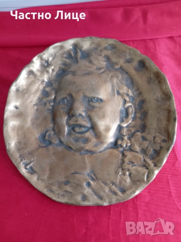 Emile Derre Авторско Бронзово Пано Момченце 19Век