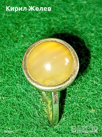 Нежен сребърен пръстен с инкрустиран ОПАЛ стил и елегантност 43052, снимка 4 - Пръстени - 53763722