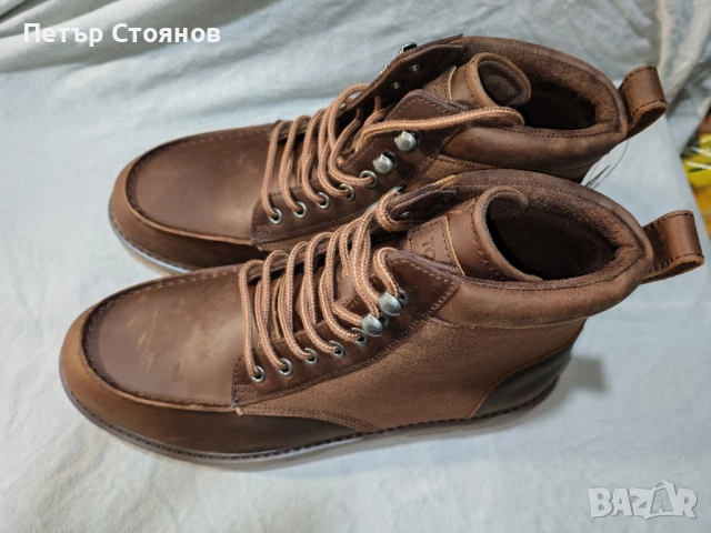 Удобни мъжки боти от естествена кожа TOMS №42, снимка 5 - Мъжки боти - 52522663