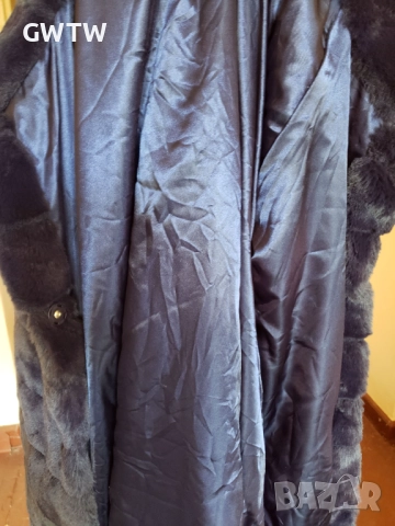 Isolde еко косъм чинчила тъмно синьо дълго яке, снимка 7 - Якета - 51795133