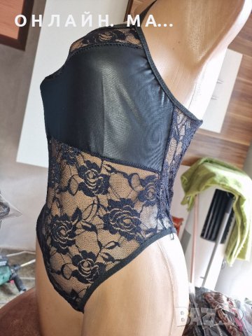 Боди с кожа полу прашка  Размер м с , снимка 2 - Корсети, бюстиета, топове - 39901471