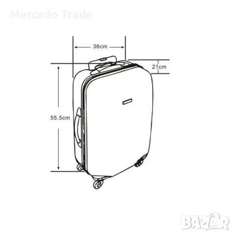 Куфар с колелца Mercado trade, 58л., Розов, снимка 9 - Куфари - 47412371