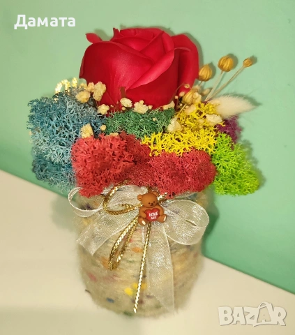 Малки бурканчета и кашпички с естествен скандинавски мъх, снимка 15 - Декорация за дома - 42136476