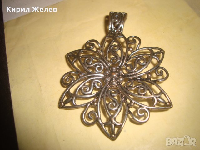 ФЛОРАЛЕН СРЕБРИСТ КРАСИВ МЕДАЛЬОН АРТ ПЕНДАНТ ВИСУЛКА 26812, снимка 7 - Колиета, медальони, синджири - 34831042