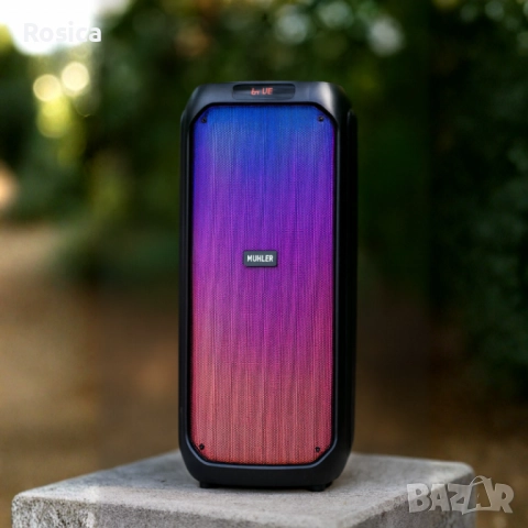 Активна тонколона Muhler MAX881R с два микрофона и дистанционно – мощен звук, без кабели и ограничен