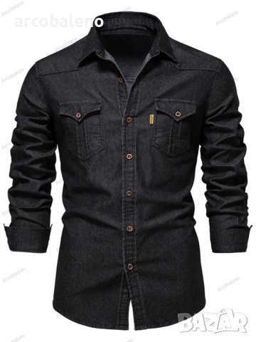 Мъжка модна дънкова риза, 2цвята - 023, снимка 2 - Ризи - 41698824