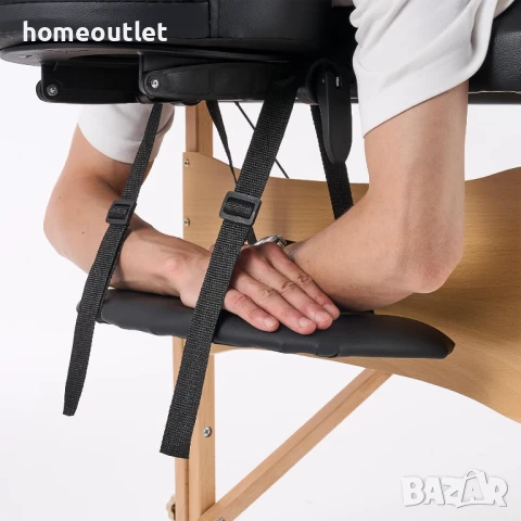 ПРОМОЦИЯ Преносимо масажно легло от букова дървесина с регулируема височина и YNK-70-W2-BLACK, снимка 6 - Други - 50710857