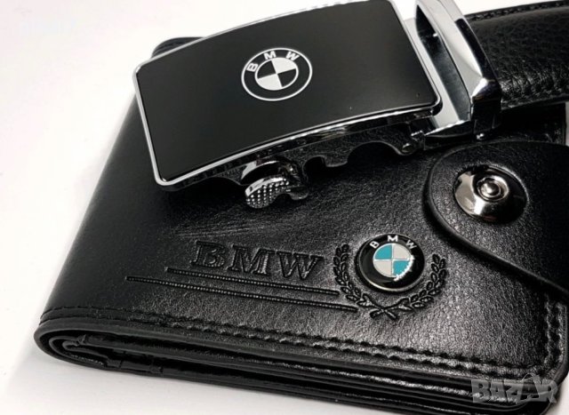 мъжки портфейл+колан луксозен комплект бмв мерцедес ауди, снимка 9 - Колани - 42115454