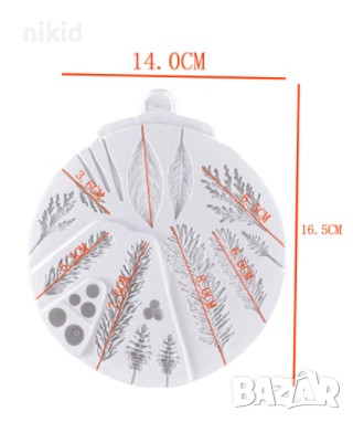 микс борови клони зимни плодове и листа силиконов молд форма фондан украса декор, снимка 3 - Форми - 36333127