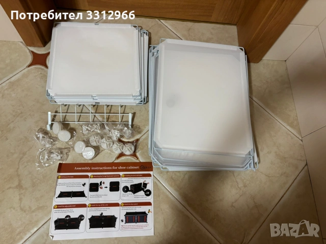 Чисто нов шкаф за обувки YIHATA 32×12×42cm, снимка 6 - Шкафове - 53804387