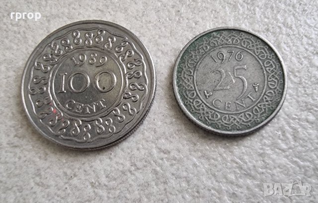 Монети. Суринам . 25 и 100 цента. 1976, 1989 година . 2 бр, снимка 3 - Нумизматика и бонистика - 42425227