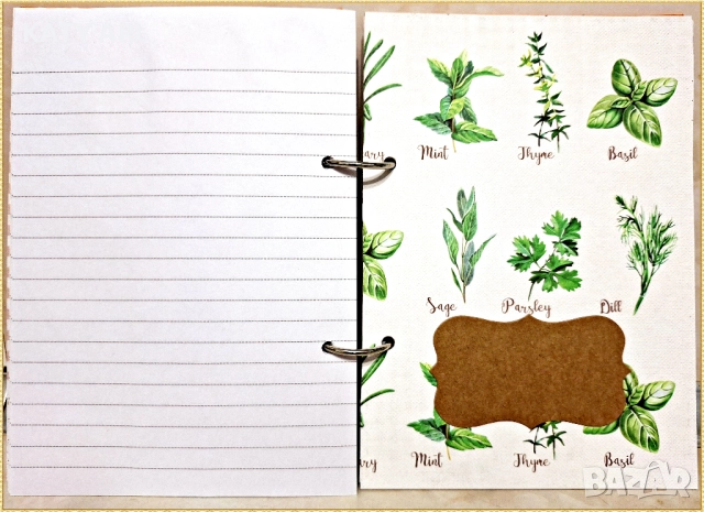 Ръчно изработен тефтер за рецепти, рецептурник в оранжево и червено, снимка 5 - Други - 52968918