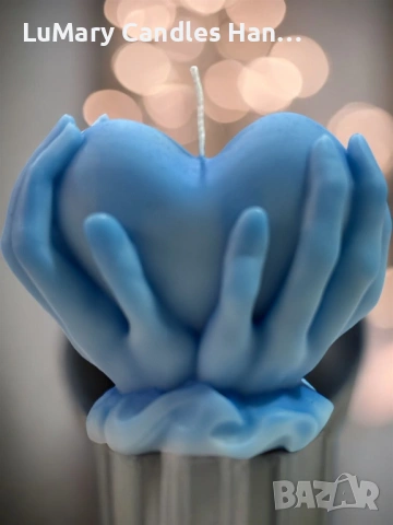 Свещ “Сърце в ръце”, снимка 3 - Декорация за дома - 53223513