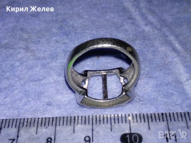 СТАР СРЕБЪРЕН ПРЪСТЕН СРЕБРО 925 с БЯЛА ПОЗЛАТА и МЯСТО За ИНКРУСТИРАНЕ на СКЪПОЦЕНЕН КАМЪК 38238, снимка 11 - Пръстени - 40932594