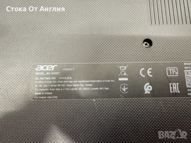 Лаптоп - Acer Aspire A315-42 N19C1, 3200U, RAM 4GB DDR3, SSD 256GB/ L2, снимка 9 - Лаптопи за игри - 53531368
