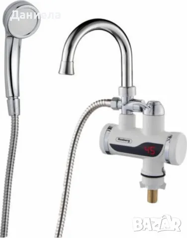 Нагревател за вода, 2в1+ душ слушалка, вертикален, 3000W, Бял