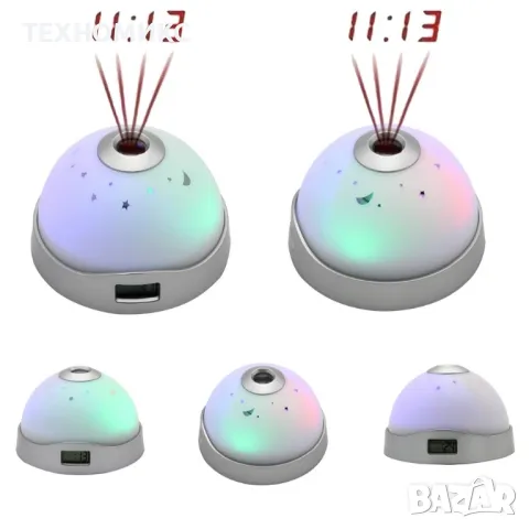 Детска лампа с прожектор нощно небе, Часовник, Многоцветна, Night lamp, Multi colored night sky, снимка 7 - Други - 50114643