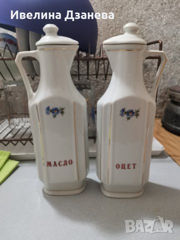 Порцеланови оливерник и оцетник, снимка 1