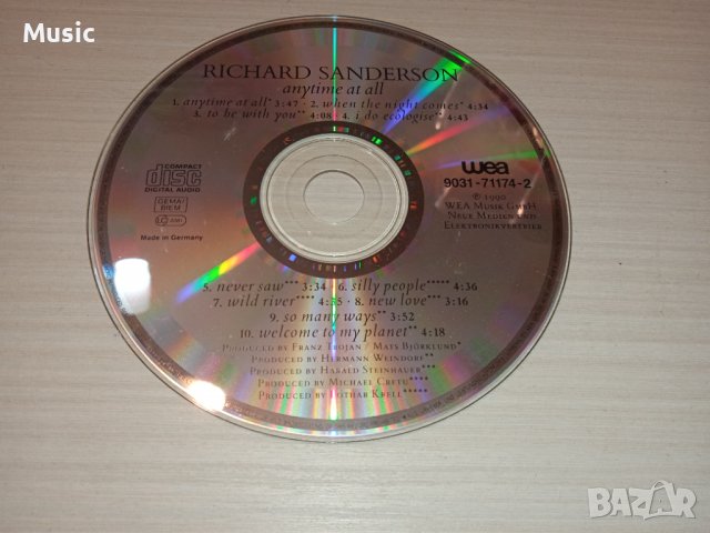 ПРЕДЛОЖЕТЕ ЦЕНА - Richard Sanderson ‎– Anytime At All- оригинален диск , снимка 1 - CD дискове - 39957431