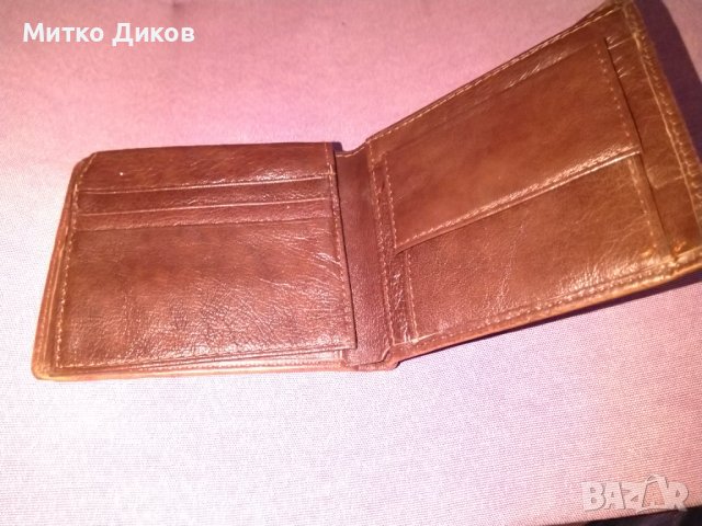 Портфейл Хорсе империал естествена кожа вътрешен цип 115х95мм, снимка 4 - Портфейли, портмонета - 38762662