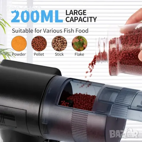 Автоматична хранилка за риби AOYAR, снимка 4 - Оборудване за аквариуми - 48804488