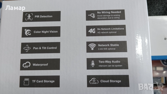 Соларна ловна въртяща камера 4G 9MP работи с СИМ SIM карта мобилни данни от тел. опер, снимка 7 - Други - 52665907