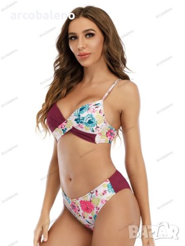 Дамски бански костюм с флорален принт, 9цвята, снимка 3 - Бански костюми - 41415609